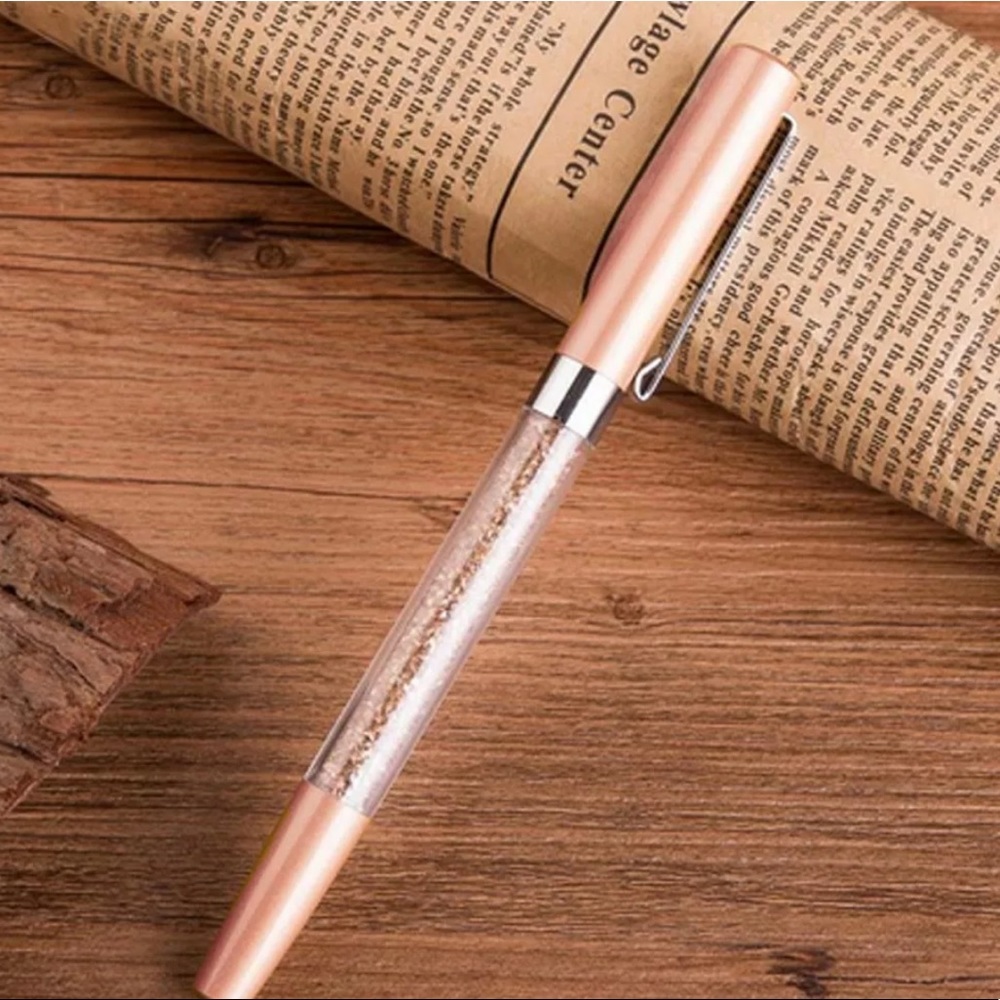 Rose gold ink pen pengem sparkle glitter
